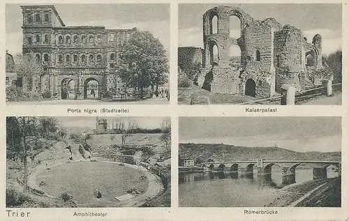 Trier Kaiserpalast Amphitheater Brücke gl1954 134.236