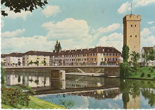 Heilbronn Neckarpartie mit Götzenturm ngl C2190