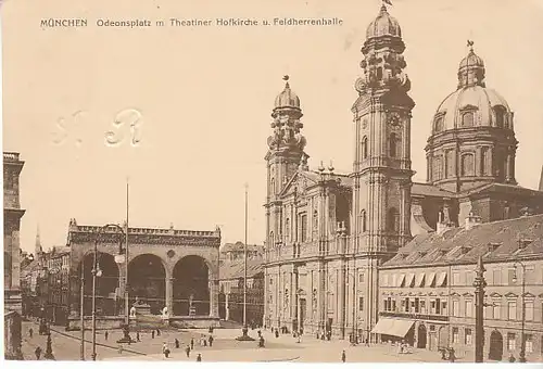 München Theatinerkirche Feldherrnhalle gl1913 C2396