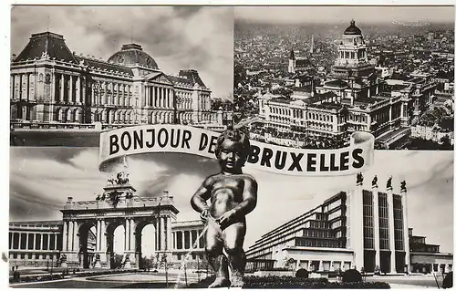 Bonjour de Bruxelles Mehrbildkarte gl1958 C5671