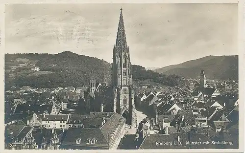 Freiburg Münster mit Schlossberg gl1932 134.470