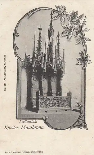 Kloster Maulbronn Levitenstuhl Litho um 1900 ngl C3939