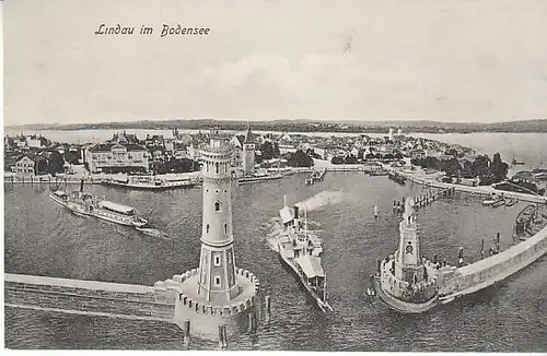 Lindau Bodensee Hafen von oben gl1908 C2244