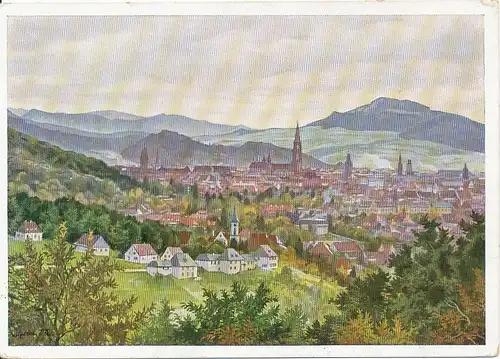 Freiburg Panorama nach Dittrich-Gemälde ngl 134.347