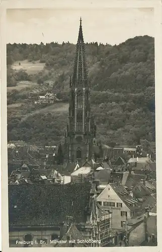 Freiburg Münster mit Schlossberg gl1930 134.357