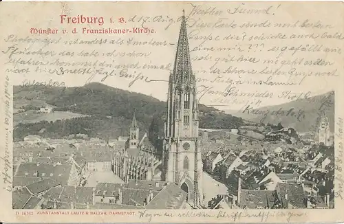 Freiburg Münster und Panorama gl1903 134.338