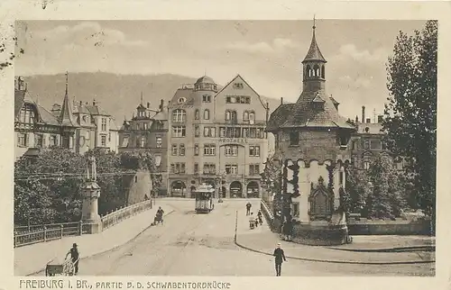 Freiburg Partie Schwabentorbrücke gl1924 134.485