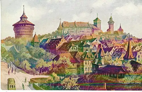 Nürnberg Hallertor-Panorama ngl C1911