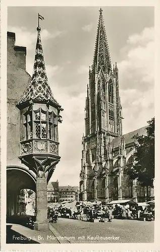 Freiburg Markt Münsterturm Kaufhauserker ngl 134.506