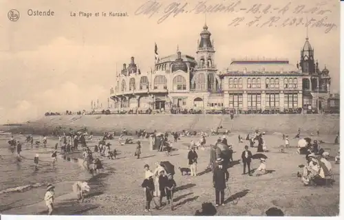 Ostende Strand und Kursaal feldpgl1915 203.973