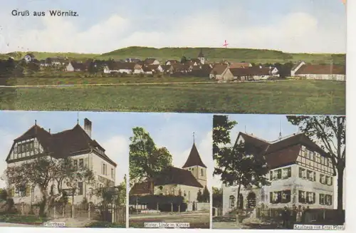 Wörnitz Pfarrhaus Kaufhaus Kirche Panorama glca.1930 209.914