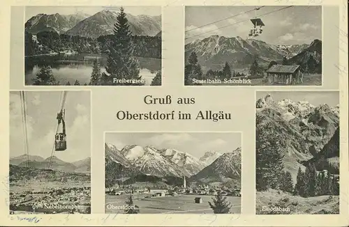 Oberstdorf im Allgäu Mehrbildkarte gl1954 135.467
