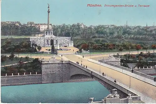 München Prinzregenten-Brücke Terrasse gl1910? C2403