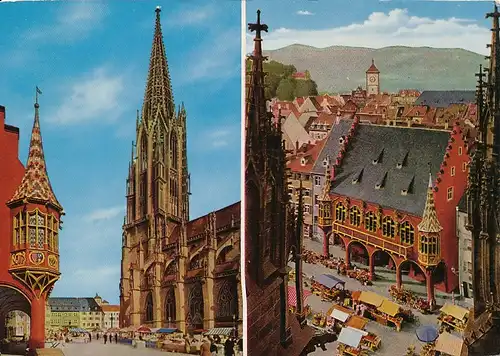 Freiburg Münster Kaufhaus und Markt gl1964 134.521