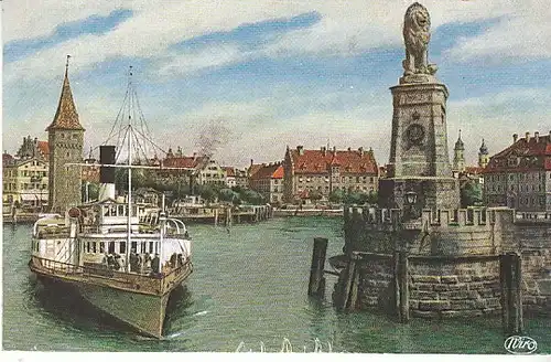 Lindau Bodensee Hafeneinfahrt gl1921 C2245