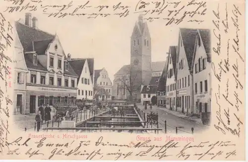 Memmingen Frauenkirche und Hirschgasse gl1904 210.496