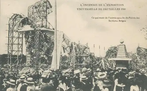Bruxelles l'Incendie de l'Exposition 1910 ngl 136.429