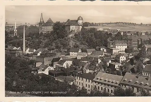 Mylau (Vogtl.) mit Kaiserschloss gl1937 C3977