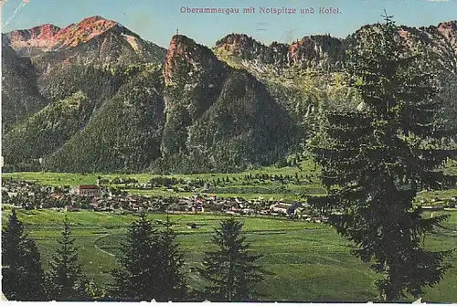 Oberammergau m. Notspitze u. Kofel gl1910 C2571