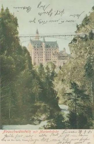 Schloss Neuschwanstein mit Marienbrücke gl1901 136.190