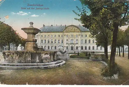 Zweibrücken Blick auf Justizgebäude feldpgl1918 C4210