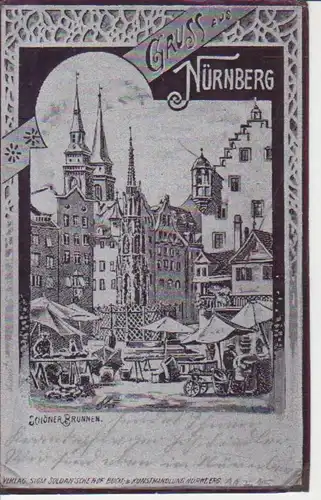 Nürnberg Schöner Brunnen feldpgl1915 208.977