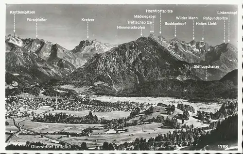 Oberstdorf Panorama mit Alpenkette ngl 135.365