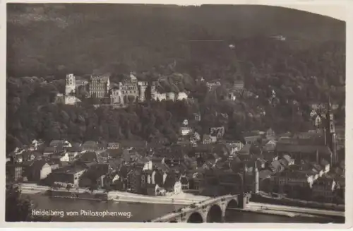 Heidelberg vom Philosophenweg aus gl1932 214.127