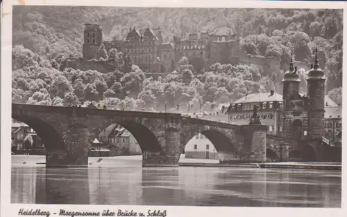 Heidelberg Morgensonne über Brücke und Schloss ngl 214.147