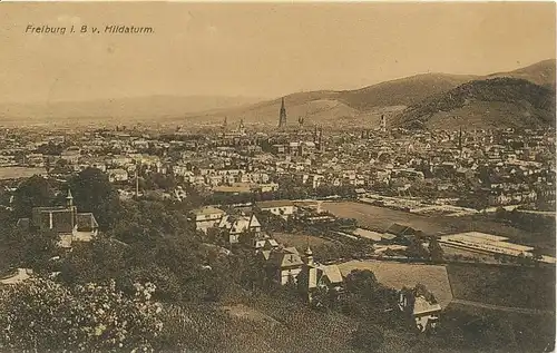 Freiburg Blick vom Hildaturm gl1910 134.526