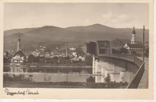 Deggendorf a.D. Brücke u. Panorama feldpgl1941 208.726