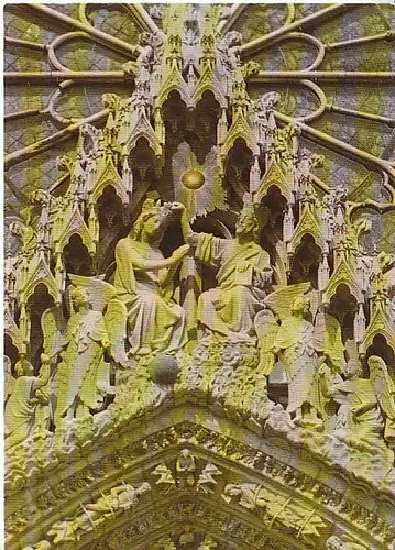 Reims Cathédrale Facade Ouest Vierge ngl C2754