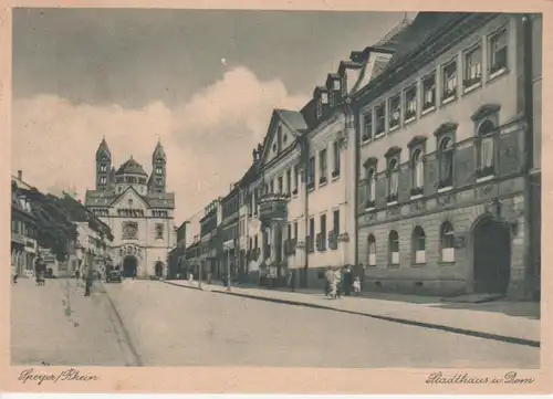 Speyer Stadthaus und Dom gl1950 211.156