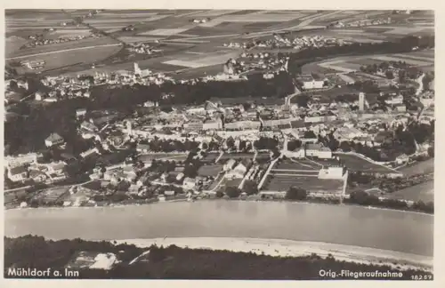 Mühldorf am Inn Panorama v. Flugzeug aus gl1956 208.599