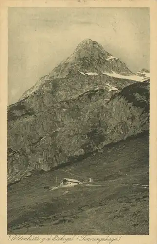 Berghütte: Söldenhütte gegen den Eiskogel (Tennengebirge) gl1925 104.606