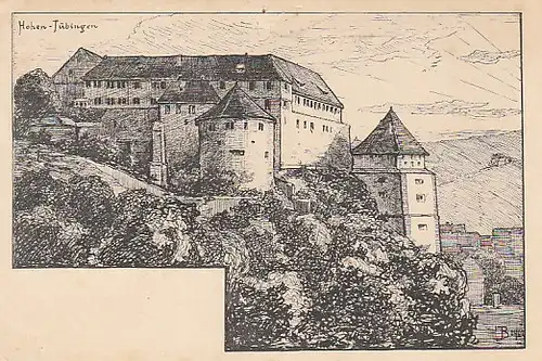 Burg Hohentübingen über Tübingen um 1900 ngl C4096