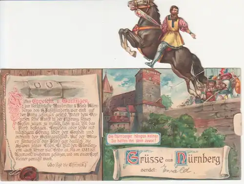 Nürnberg Eppelein v. Gailingen Klappkarte gl19? 209.031
