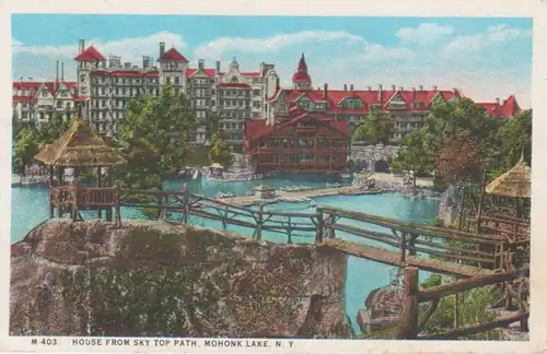 Mohonk Lake N.Y. House from Sky Top Path gl1929 204.244