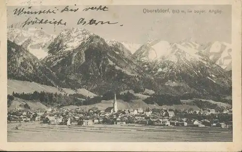 Oberstdorf Panorama mit Alpenkette gl1937 135.378