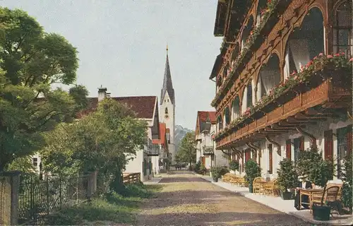 Oberstdorf Kirchstraße mit Löwen ngl 135.240