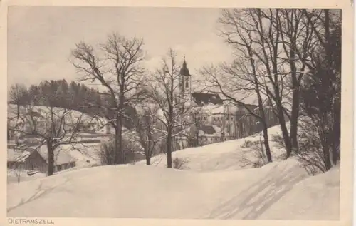 Dietramszell im Schnee mit Kirche gl1911 208.137