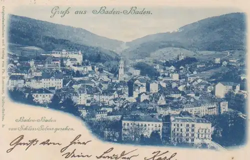 Baden-Baden von Schloss Solms gesehen gl1899 206.546