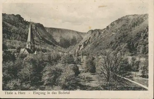 Thale im Harz - Eingang in das Bodetal gl1949 135.709