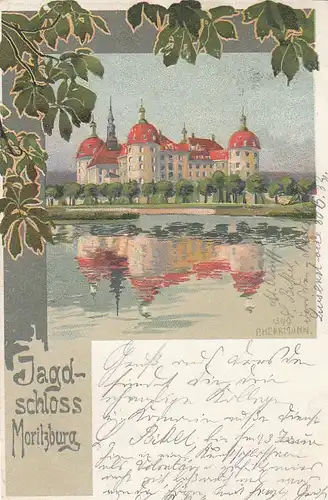 Jagschloss Moritzburg Litho gl1901 C5421