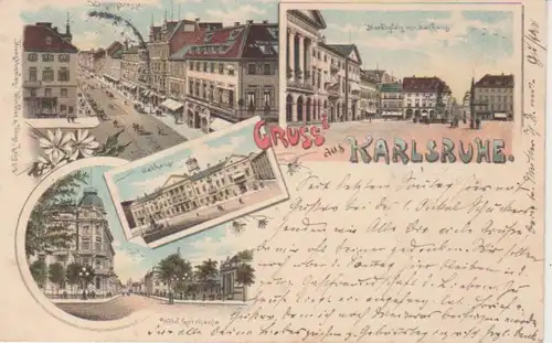 Karlsruhe Rathaus Hotel Germania Markt gl1896 206.347