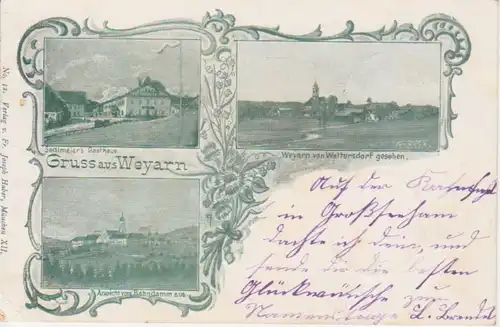 Weyarn Gasthaus Sedlmeier Panorama gl1898 208.147