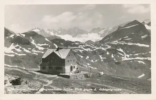 Berghütte: Hagenerhütte gegen die Ankogelgruppe gl1935 104.342
