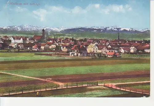 Weilheim/Obb. Panorama mit Gebirge gl1915 208.073