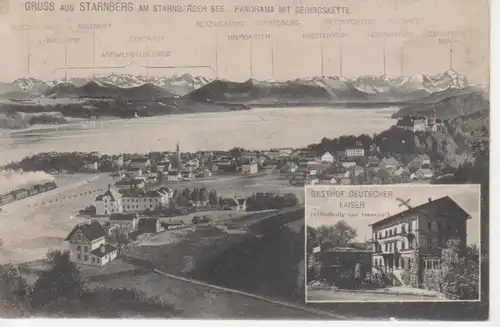 Starnberg Gasthof Dt. Kaiser Panorama gl1914 208.121