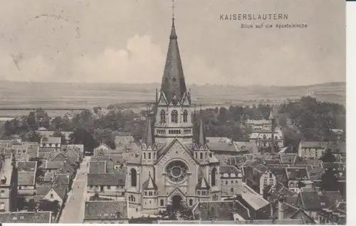 Kaiserslautern Blick auf die Apostelkirche gl1908 211.268